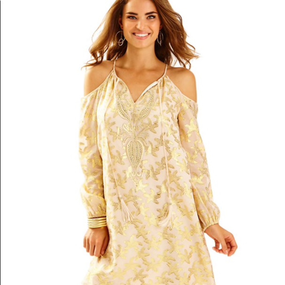 Lilly Pulitzer Gold Fulton Dress Small